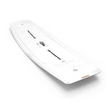 Angled view of Grail wakeboard showing marble texture and black detailing.