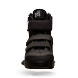 Front view of Hook 4D black binding with triple straps.