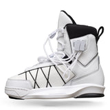 Opposite side view of TAO 6X binding in white with quilted panels and black stitching.