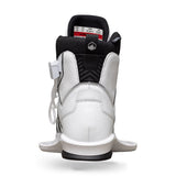 Back view of TAO 6X binding in white with textured heel and pull loop.