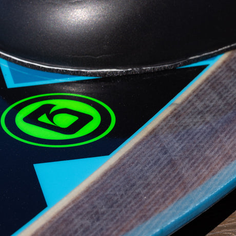Detail shot of O'Brien logo and graphic near the knee pad on the Enforcer Kneeboard.
