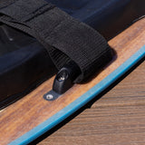 Zoomed view of the strap mounting hardware and sidewall detail on the O'Brien Enforcer Kneeboard.
