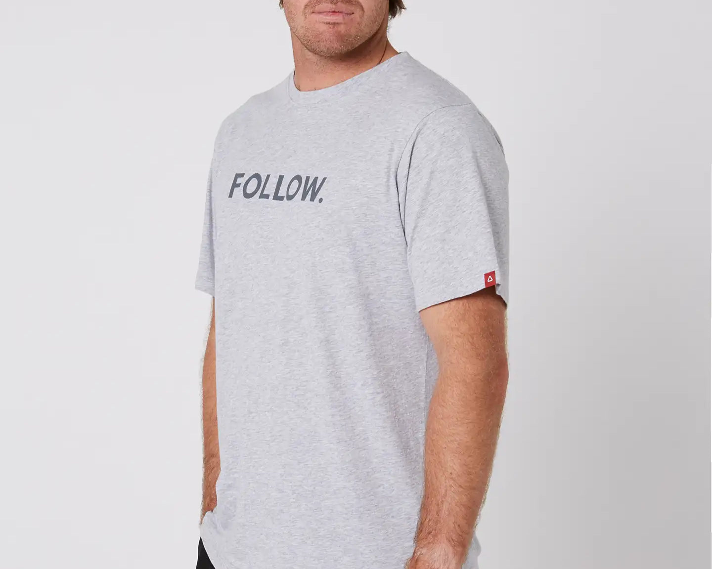 Follow Logo Tee - Grey Heather 2