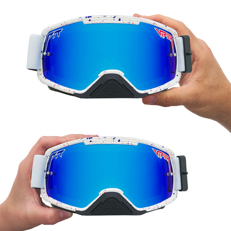 Blue / Small | large_&_small.JPG | The Merika Brapstrap Moto Goggle from Pit Viper