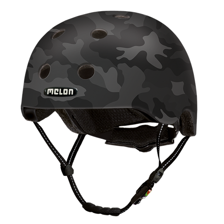 Black and Grey Melon Bicycle Helmet with a camouflage pattern called "Camouflage Black"