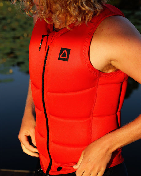 Follow Corp Mens Impact Vest - Red/Grey Lifestyle 6