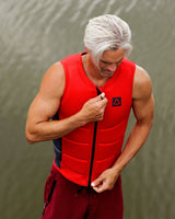 Follow Corp Mens Impact Vest - Red/Grey Lifestyle 2