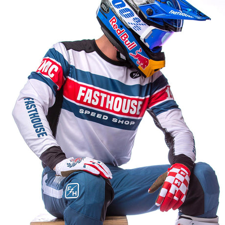 Grindhouse Analogue LS Jersey - White Fasthouse FH Brand / No Collab Fasthousedev