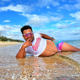 Narrow / Polarized Pink | orange.JPG | Person laying on beach wearing The Gobby Original from Pit Viper Sunglasses