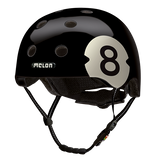 Black Melon Bicycle Helmet featuring a Billard Ball Design