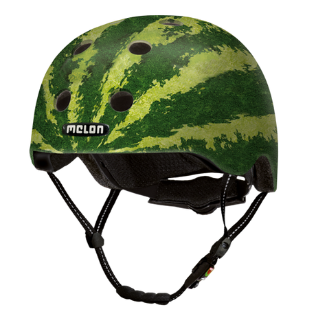 Green Melon Bicycle Helmet depicting a realistic looking watermelon