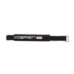 A black O'Brien 3" Cinch Kneeboard Strap with a white logo and an adjustable buckle.