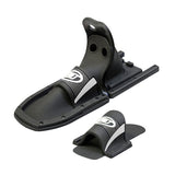 Black binding parts for O'Brien 700 bindings, featuring a rear adjustable boot and toe strap.