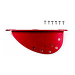 Red O'Brien Arc Fin featuring a curved profile, multiple holes, and mounting screws.