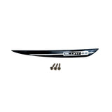 Black O'Brien Blunt 0.5 wakeboard fin with white accents, shown with three mounting screws.
