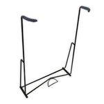 O'Brien Board Stand in black metal with padded arms for secure board storage.