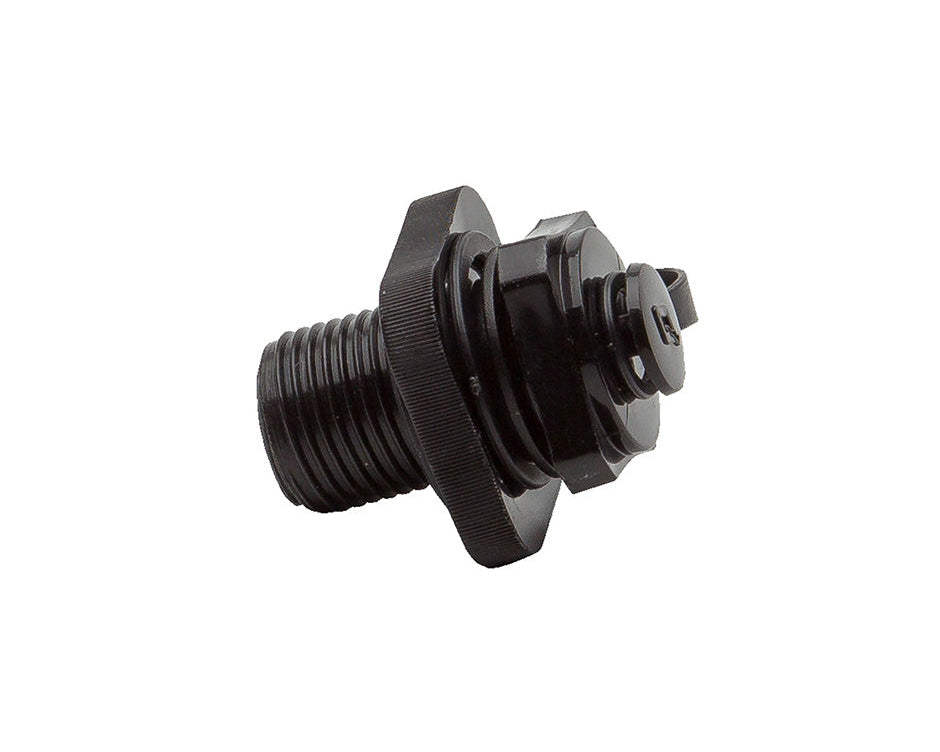 O'Brien Lightning Valve Cap in black with a threaded design for a secure fit on inflatable products.
