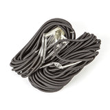A bundle of black O'Brien Bungee Laces, neatly coiled with clear plastic ends.