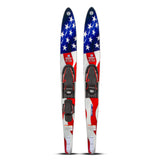 OBrien Celebrity 68 Combo Waterskis featuring a bold American flag design.