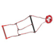 Top view of the O'Brien Combo Trainer Rope and Handle in red, featuring a trainer bar and sectioned ropes for easy learning.