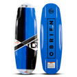 O'Brien Hooky Wakeboard top and base view with a blue and black deck, bold geometric graphics, and a sleek blue base.