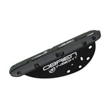 Angled view of the O'Brien Insight Fin Kit in black, featuring multiple mounting holes and white branding on the surface.