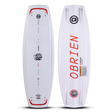 Top and base view of O'Brien Intent Wakeboard in white with red branding, textured deck, and aggressive base channels.