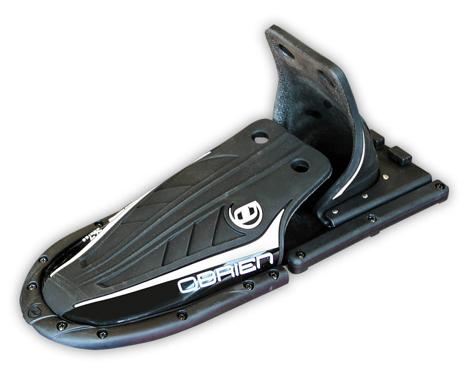 Black O'Brien Jr X7 binding replacement part with a compact footbed and reinforced heel support.
