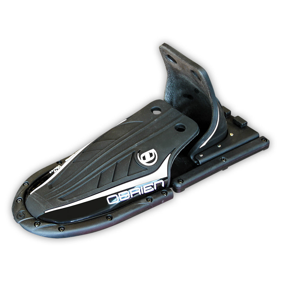 Black O'Brien Jr X7 binding replacement part with a compact footbed and reinforced heel support.