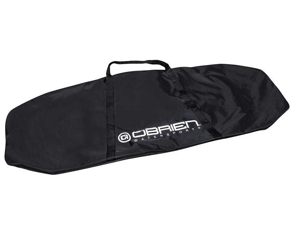 Angled view of the O'Brien Kneeboard Bag in black, featuring a white logo, reinforced handles, and durable zippered closure.