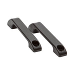 A pair of black O'Brien Kneeboard Footman Loops with pre-drilled holes for secure attachment.