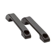 A pair of black O'Brien Kneeboard Footman Loops with pre-drilled holes for secure attachment.
