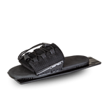 Angled view of the O'Brien Lace RTP, a black rear toe plate with a cushioned footbed and adjustable lace system.