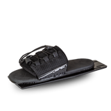 Angled view of the O'Brien Lace RTP, a black rear toe plate with a cushioned footbed and adjustable lace system.