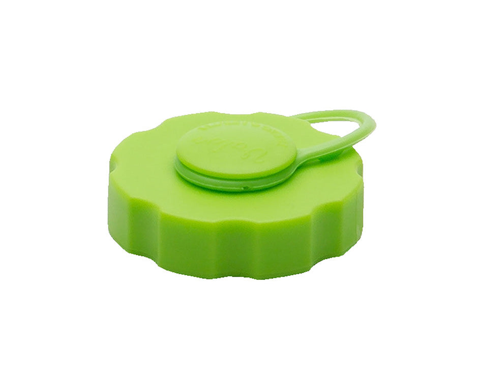 O'Brien Lightning Valve Cap in bright green with a built-in tether for secure attachment to inflatables.