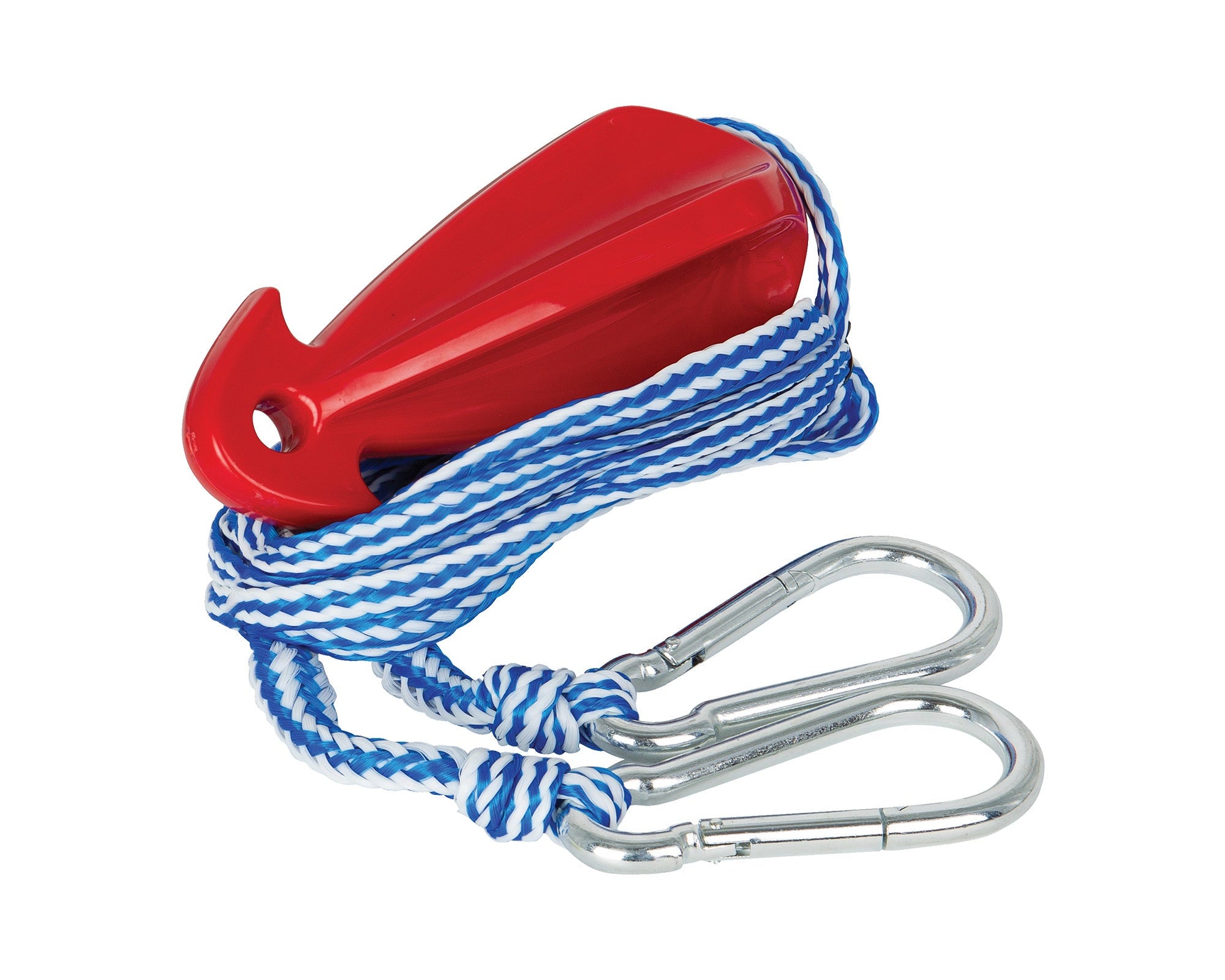 O'Brien Ski Tow Harness Pontoon Bridle with a red attachment piece and white and blue rope.
