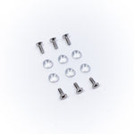 Set of screws, washers, and plastic inserts for mounting O'Brien waterski bindings.