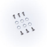 Set of screws, washers, and plastic inserts for mounting O'Brien waterski bindings.
