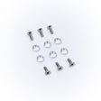 Set of screws, washers, and plastic inserts for mounting O'Brien waterski bindings.