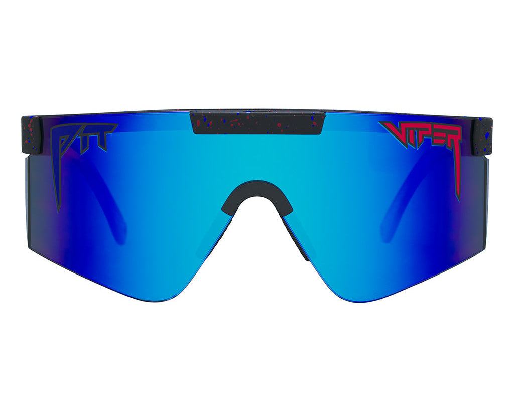 Wide / Z87+ Blue | take_pictures.JPG | The Peacekeeper Original Wide, shield style sunglasses from Pit Viper, safety rated sunglasses from Pit Viper