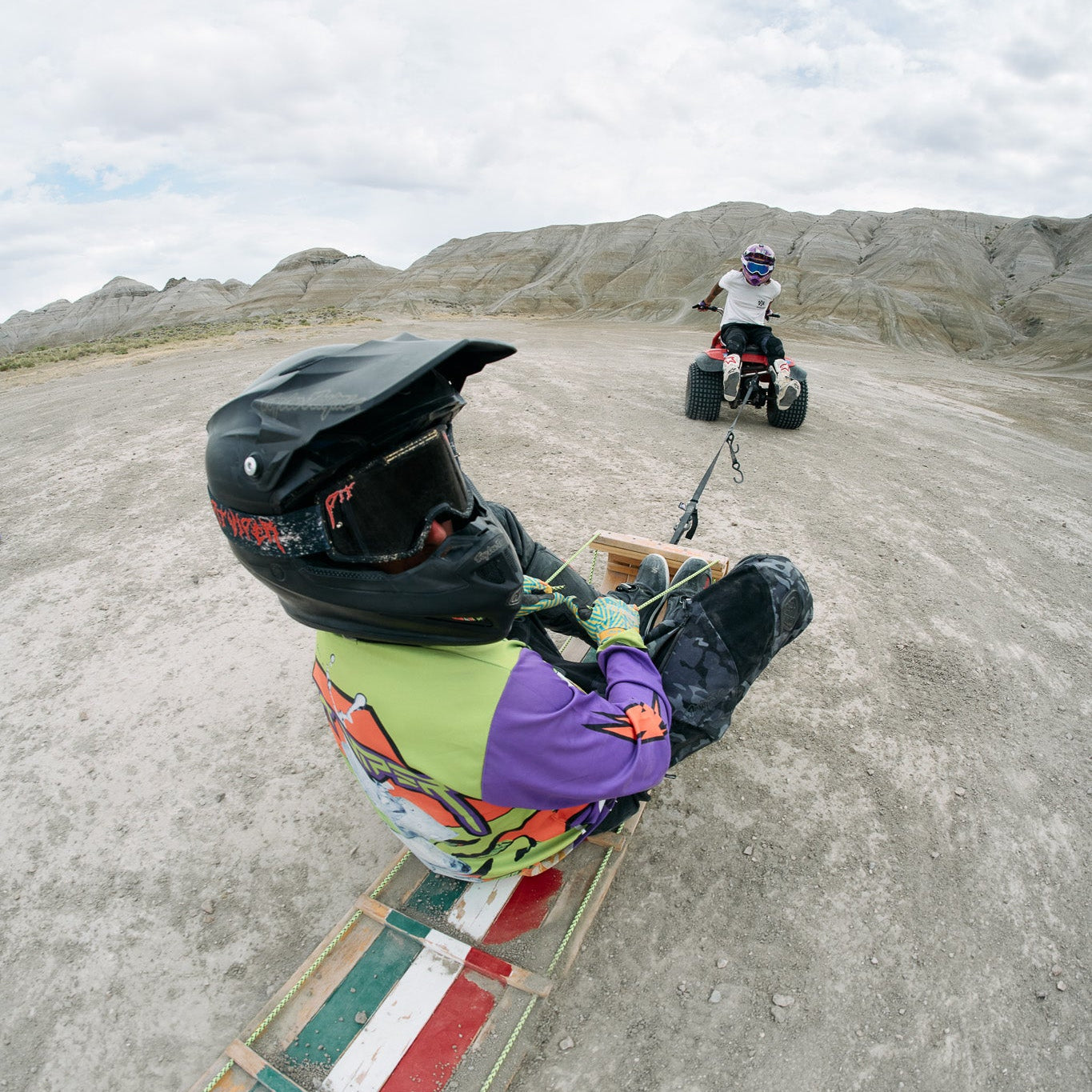 Smoke / Large | on_a_person.JPG | The Reign in Mud Brapstrap Moto Goggle from Pit Viper