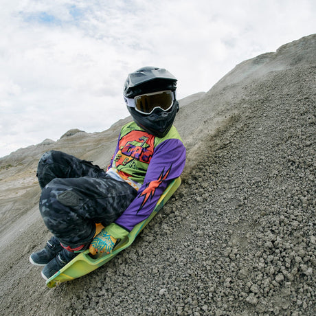 Gold / Large | on_a_person.JPG | The Miami Nights Brapstrap Moto Goggle from Pit Viper