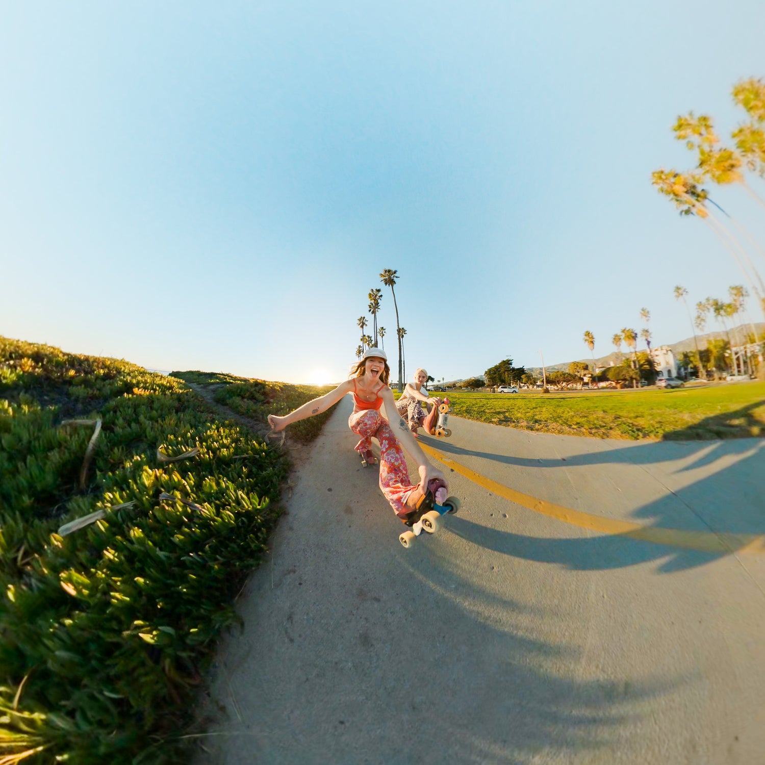 someone skateboarding with gopro max 2 360 camera