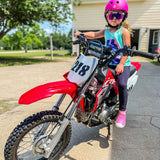 Narrow / Polarized Pink | the_last_image.JPG | Girl on a dirt bike wearing The LA Brights Original from Pit Viper Sunglasses