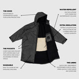 VOITED 3rd Edition Outdoor Changing Robe & Drycoat for Surfing, Camping, Vanlife & Wild Swimming - Black