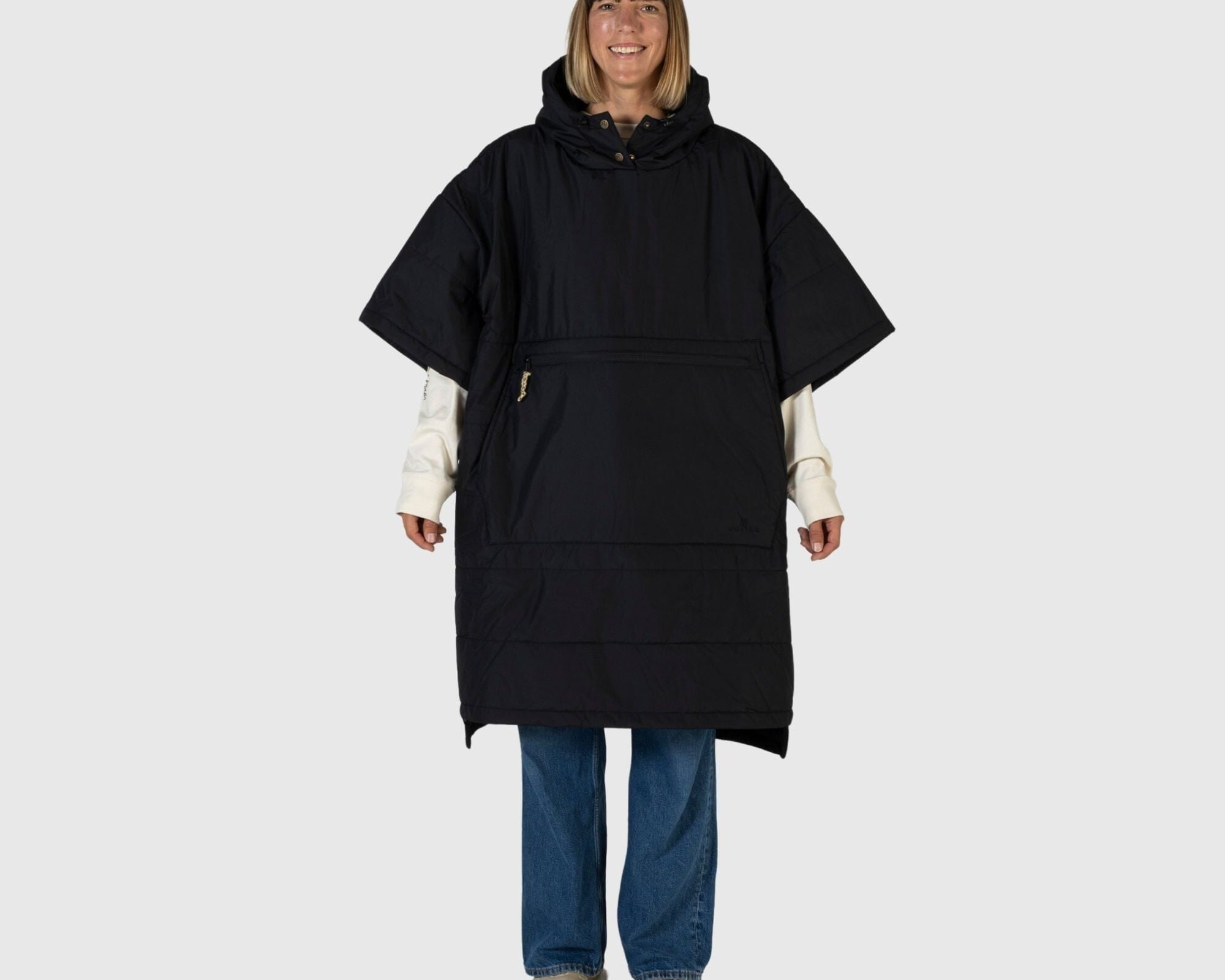 VOITED 3rd Edition Outdoor Poncho for Surfing, Camping, Vanlife & Wild Swimming - Black