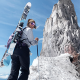 Narrow / Polarized Purple | blahblahblah.JPG | Woman hiking with ski gear wearing The Donatello Original from Pit Viper Sunglasses