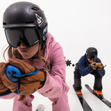 Small / Smoke | Large / Smoke | Two people skiing wearing the French Fry Goggles from Pit Viper Sunglasses