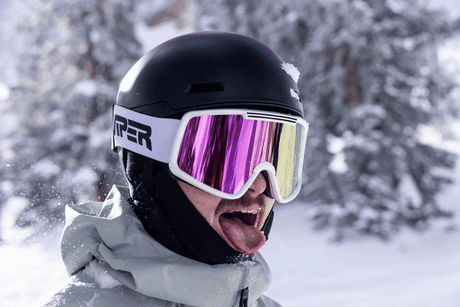 Pink / Large | photo_of_person.JPG | French fry goggle from Pit Viper Sunglasses