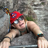  | guess_why.JPG | Woman rock climbing in The Landlocked Admirer from Pit Viper Sunglasses
